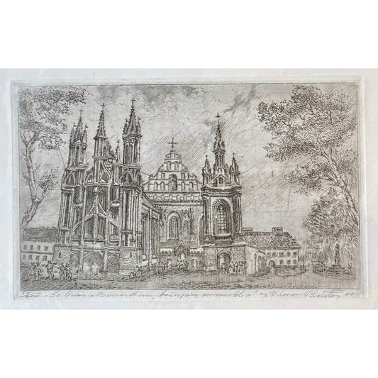 Vladas Liatukas | Šv. Onos ir Bernardinų bažnyčių ansamblis, 2011 | Ofortas, 57/200, 16,5x27