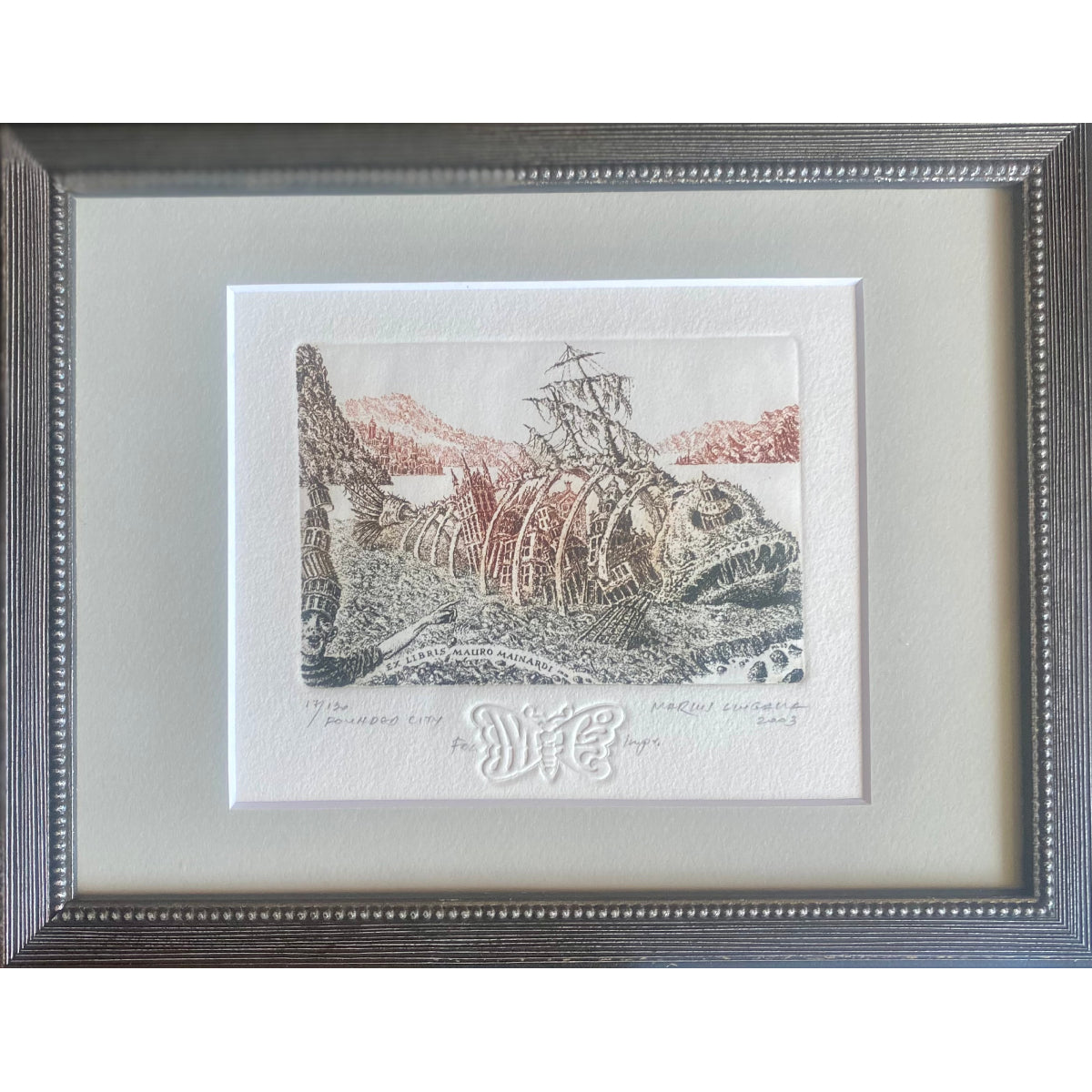 Marius Liugaila | Founded City, 2003 | Etching, mecotinta, 8,7x12,5 (21x27)