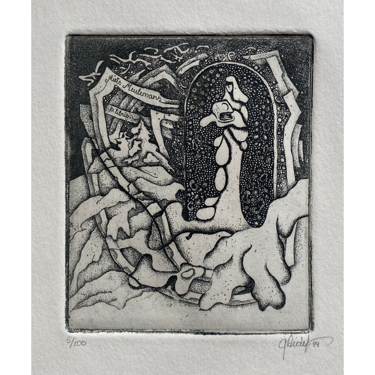 Gražina Didelytė | Ekslibrisas Miets Meulemans, 1994 | Ofortas, 5/100, 9x7,5 (21x16)