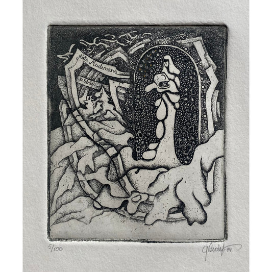 Gražina Didelytė | Ekslibrisas Miets Meulemans, 1994 | Ofortas, 5/100, 9x7,5 (21x16)