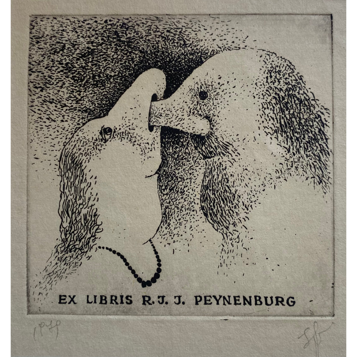 Stasys Eidrigevičius | Ekslibris R.J.J. Peynenburg, 1979 | Ofortas, 7,8x7,8 (15,8x15,8)