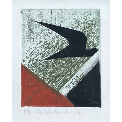 Saulė Kisarauskienė | Ex Libris H. Köhler, 1993 | Etching, 15/15, 9x7,5 (18x18)