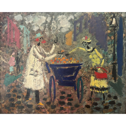 Vytautas Kasiulis | Fruit Vendor | Oil on canvas, 54x65 (66x77)