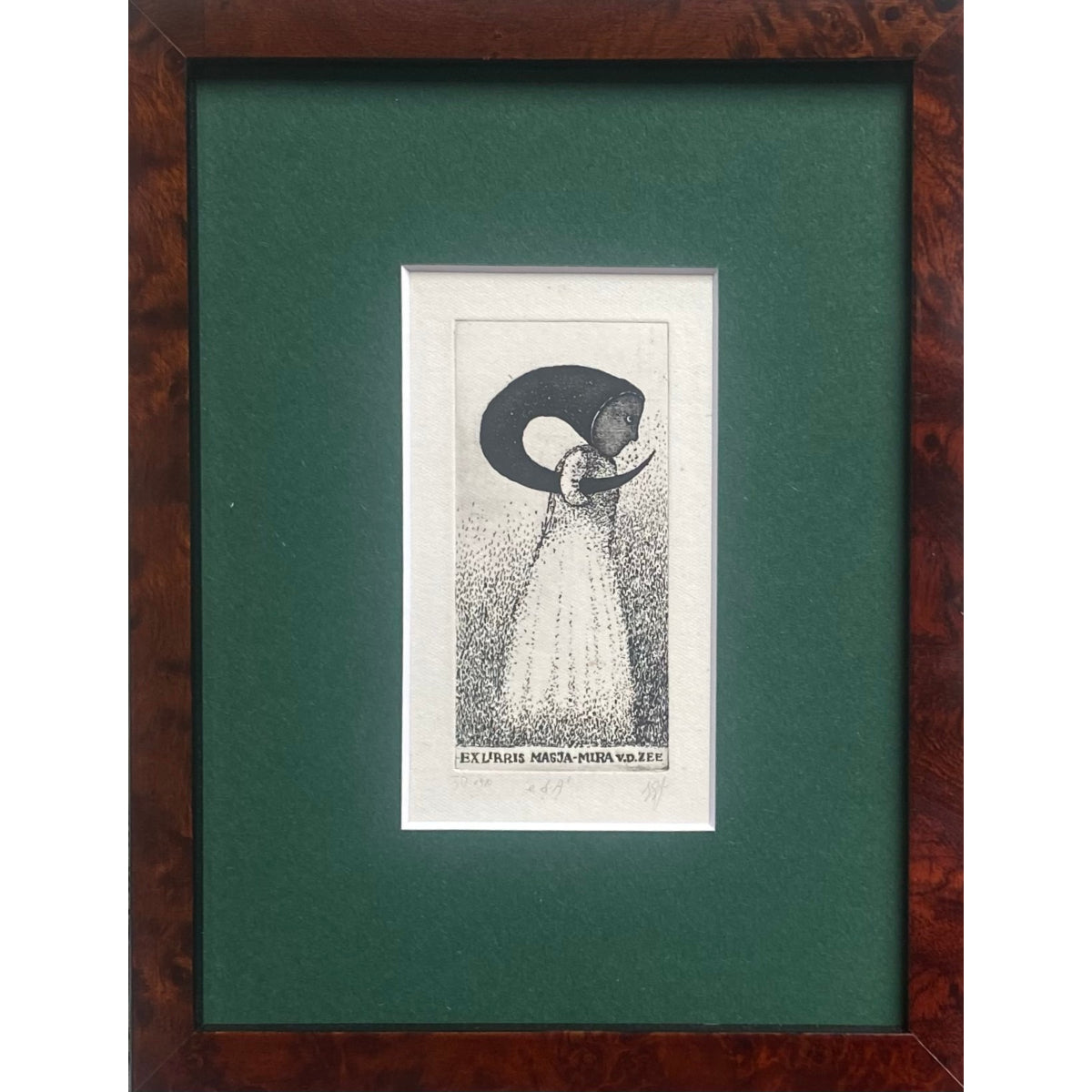 Stasys Eidrigevičius | Ex Libris Masja-Mira van der Zee, 1980 | Ofort, 9x4,4 (22x17)