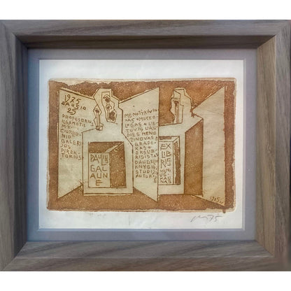 Vincas Kisarauskas | Ekslibris Paulius Galaunė, 1975 | Ofortas, 9,7x13,5 (17,5x20)