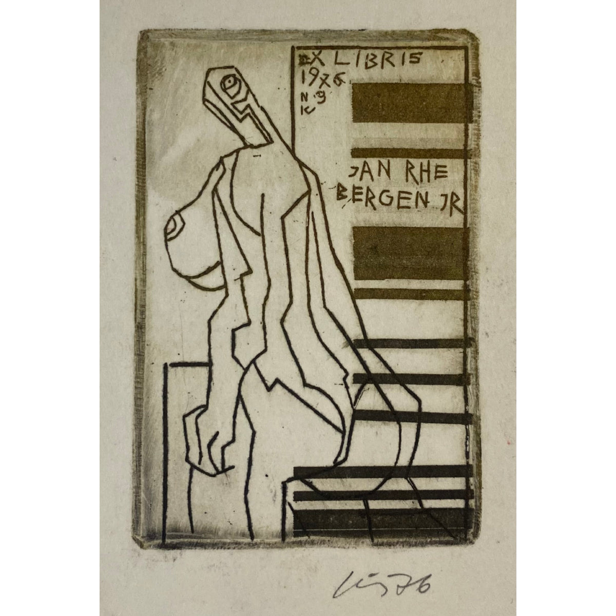 Vincas Kisarauskas – Ekslibrisas Jan Rhebergen jr, 1976