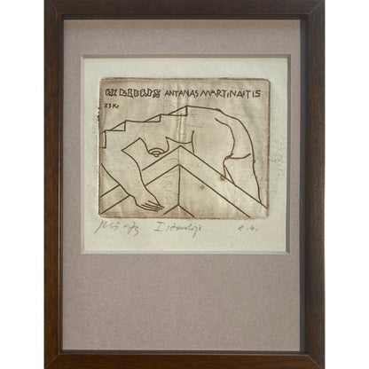Vincas Kisarauskas | Ex Libris Antanas Martinaitis, 1973 | Etching, 7,3x9 (19x14,5)