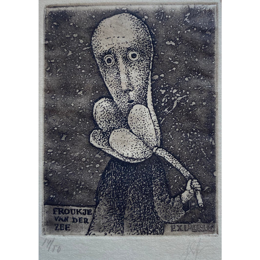 Stasys Eidrigevičius | Ekslibris Froukje van der Zee | Ofortas, 14/50, 7.5x5.5 