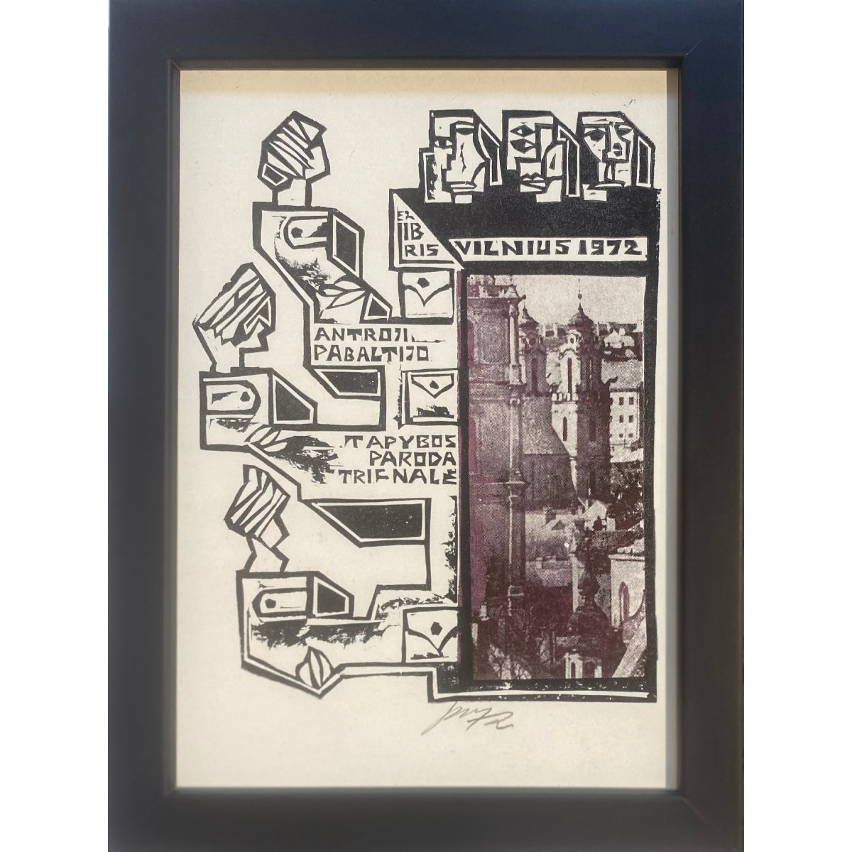 Vincas Kisarauskas | Ex Libris The Second Baltic Painting Triennial, 1972 | Etching, 14,2x11 (20x15)