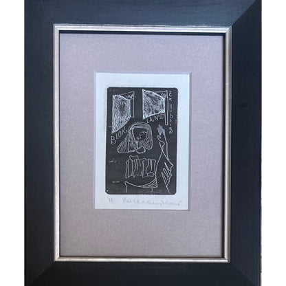 Saulė Kisarauskienė | Ex Libris Herber Blokland, 1971 | Etching, 7x4,8 (19,3x15,3)