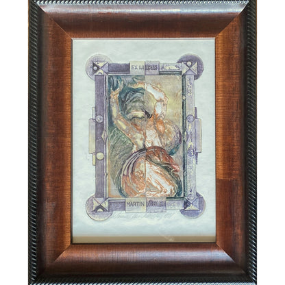 Antanas Kmieliauskas | Ekslibris Martin Köhler, 1991  | Pop., autorinė technika (spalv. tekstolito estampas), 16,5x12 (28x22)