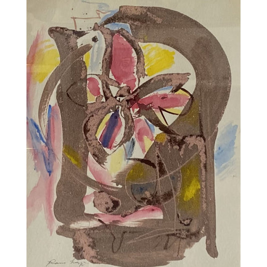 Pranas Lapė | Composition with Sand I, 1985–1995 | Paper, mixed media, sand,, 60x49 (76x63)