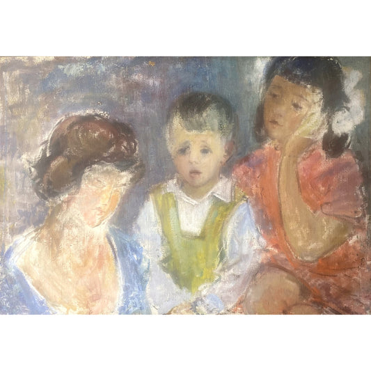 Bronė Mingilaitė-Uogintienė | Jakūbonio šeima, 1964 | Aliejus, drobė, 67x95 (75x103)