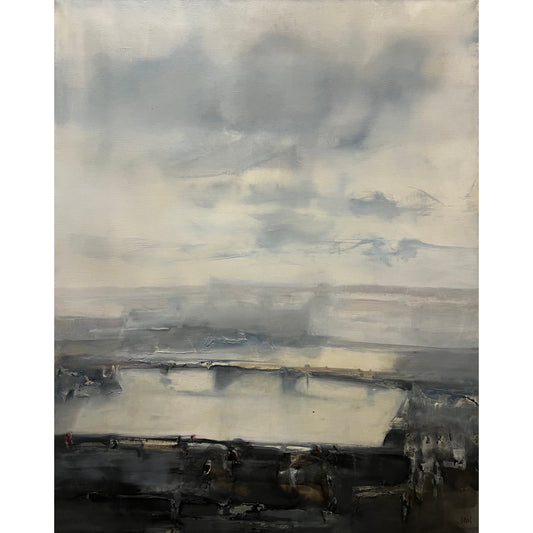 Samuel Bak | From the Bridge, 1960 | Drobė, aliejus, 100x81 (101.5x82)