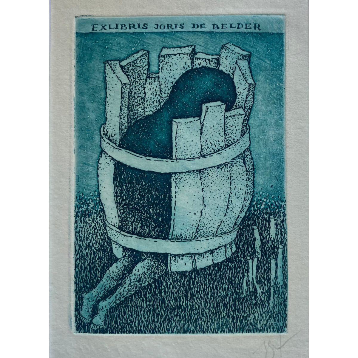 Stasys Eidrigevičius | Ekslibrisas Joris de Belder | Ofortas, 8,5x5,6 (17x13)