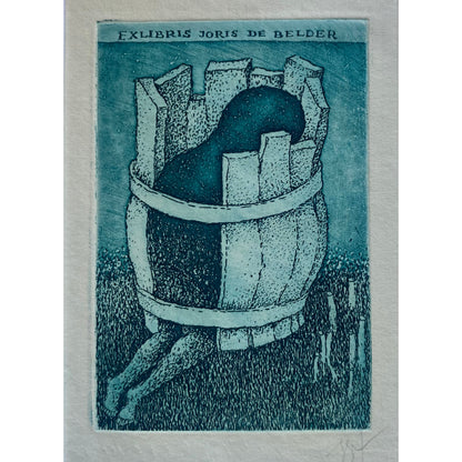 Stasys Eidrigevičius | Ekslibrisas Joris de Belder | Ofortas, 8,5x5,6 (17x13)