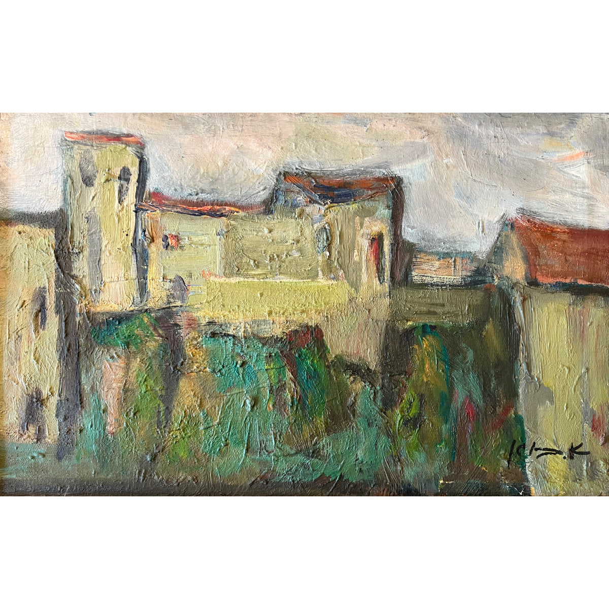 Alexander Bogen | Houses in the town landscape | Oil on canvas, 29x45.5 (48.5x64.5)
