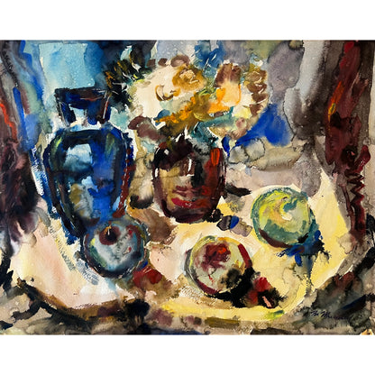 Bronius Murinas | Abstract still life, 1962 |  Watercolor, paper, 48x59.5 (64x76)