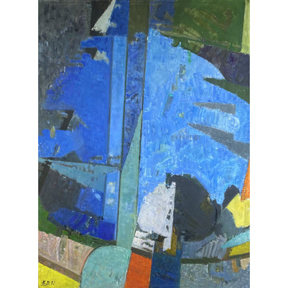 Kostas Dereškevičius | Tapyba su mėlynais, 1992 | Drobė, aliejus, 81x60 (84x63)