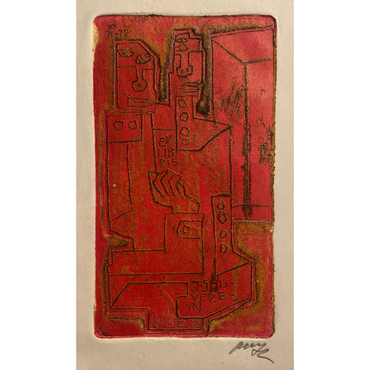 Vincas Kisarauskas | Ekslibris J. Souverein, 1972 | Ofortas, 12x7 (23x17)