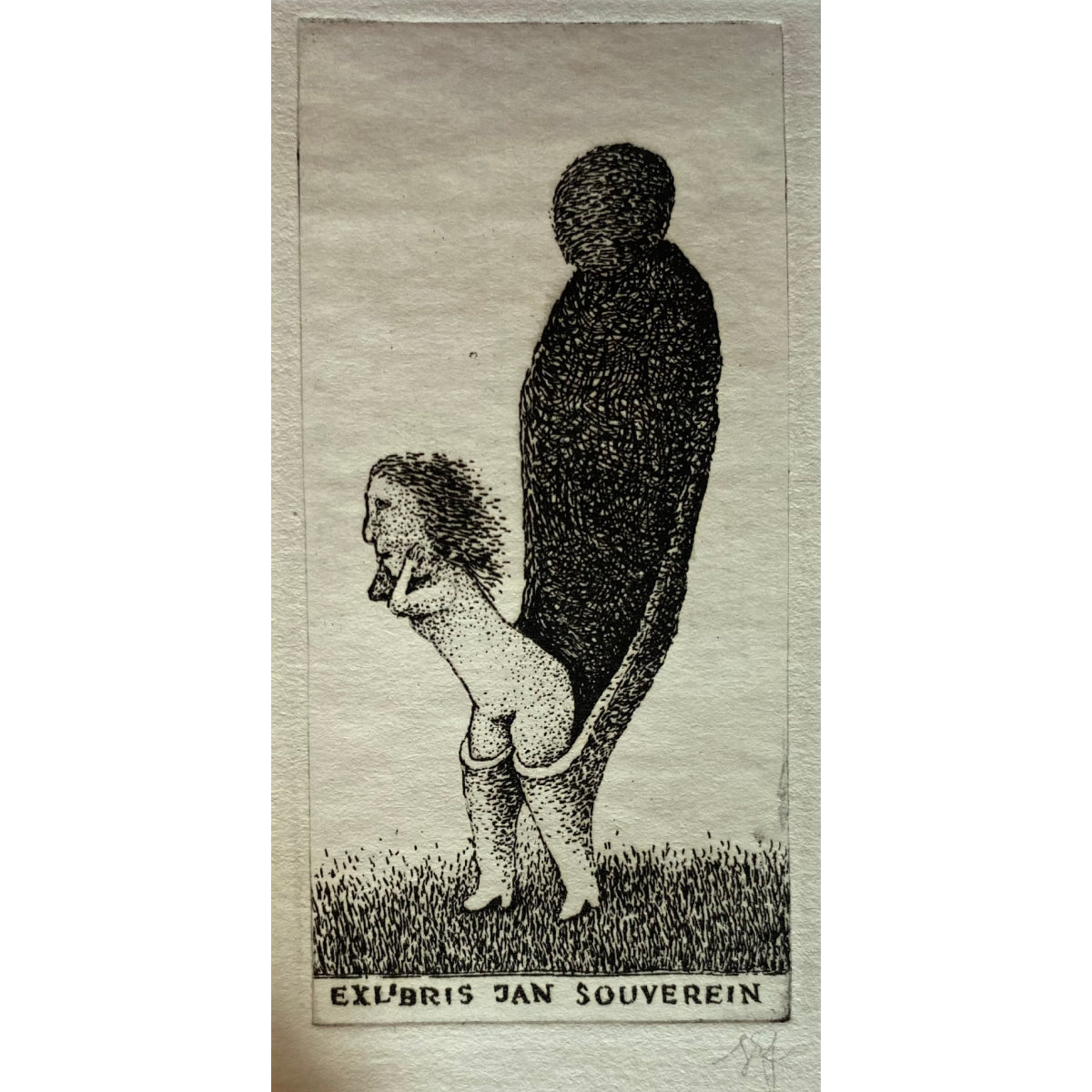 Stasys Eidrigevičius | Ekslibrisas Jan Souverein, 1973 | Ofortas, 8,8x4,3 (21x14)