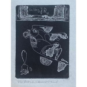 Saulė Kisarauskienė | Ekslibrisas J. Rhebergen, 1972 | Ofortas, 8,7x6,4 (16,5x13)