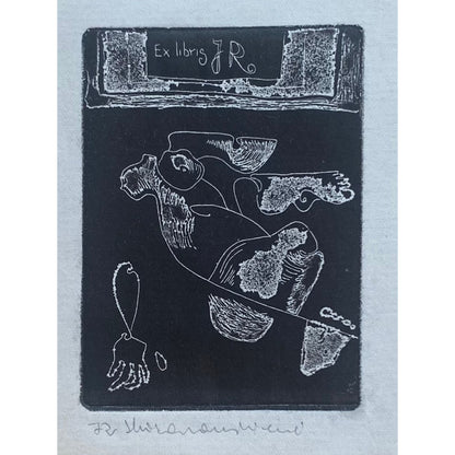 Saulė Kisarauskienė | Ekslibrisas J. Rhebergen, 1972 | Ofortas, 8,7x6,4 (16,5x13)