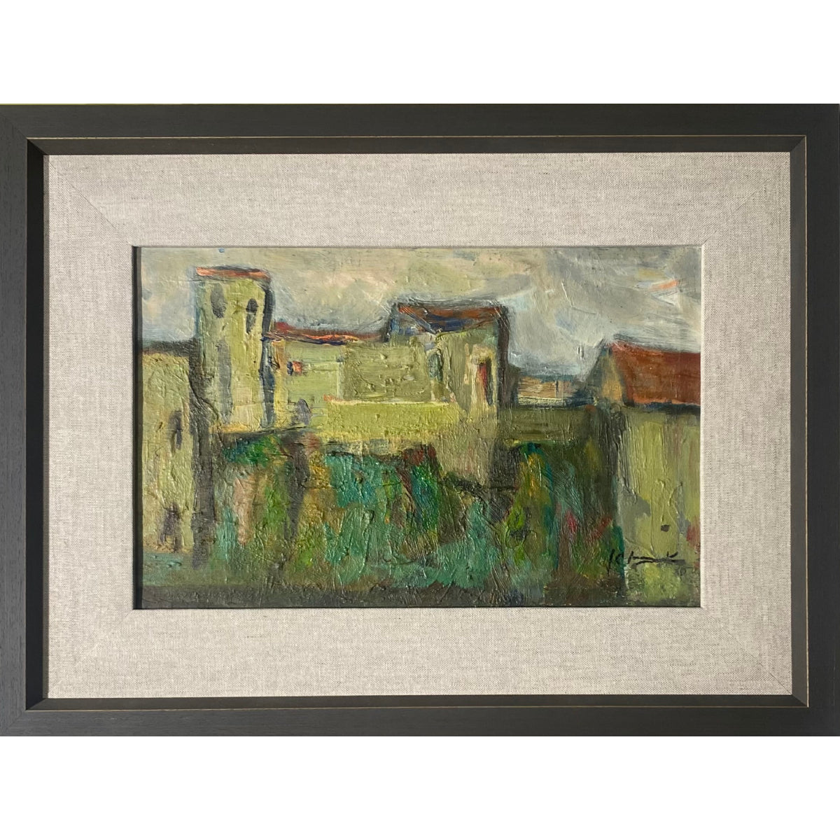 Alexander Bogen | Houses in the town landscape | Oil on canvas, 29x45.5 (48.5x64.5)