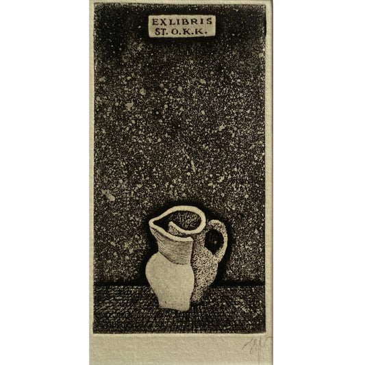 Stasys Eidrigevičius | Ekslibris ST.O.K.K. | Ofortas, 9,2x4,8