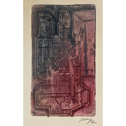 Vincas Kisarauskas | Ekslibris J. Souverein, 1972 | Ofortas, 12x7 (20x15 )