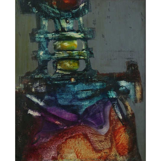 Alfonsas Dargis | Kompozicija, 1965 | Guašas, sintetinis popierius, 68x55 (78x65)