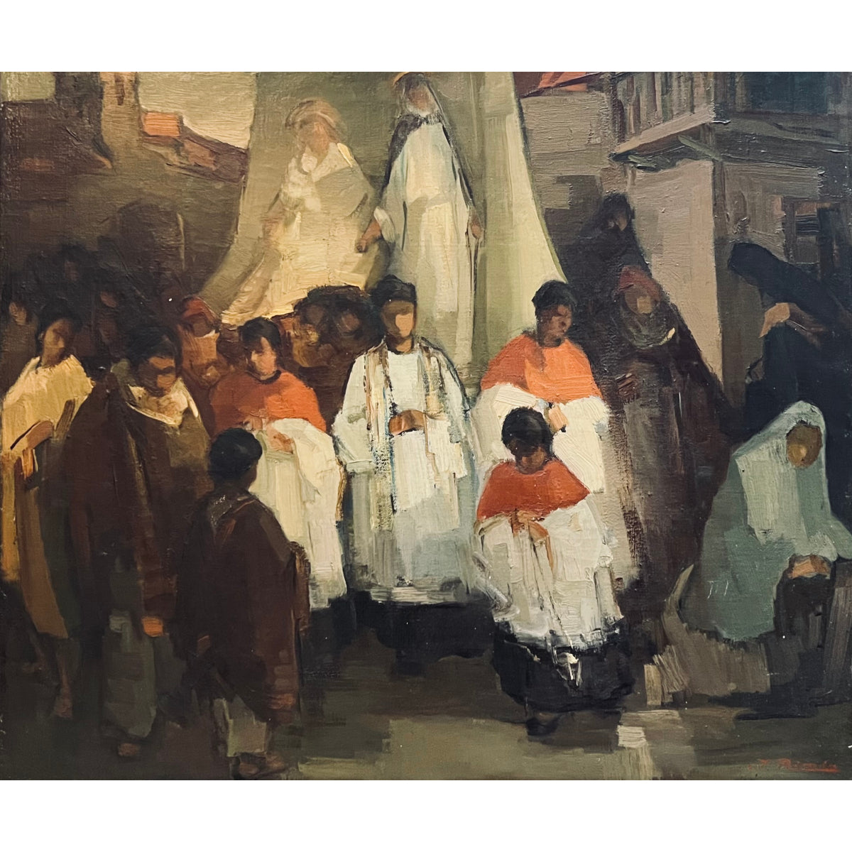 Jonas Rimša | Vigilia de la tarde / Evening Vigil | Oil on canvas, 60x69 (76.5x85.5)