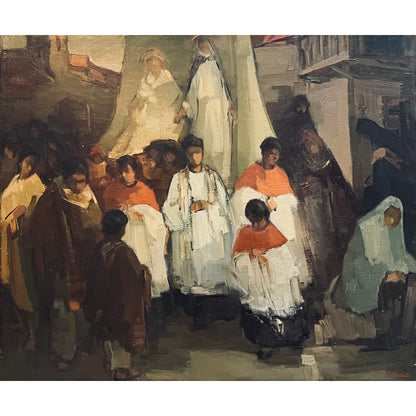 Jonas Rimša | Vigilia de la tarde / Evening Vigil | Oil on canvas, 60x69 (76.5x85.5)