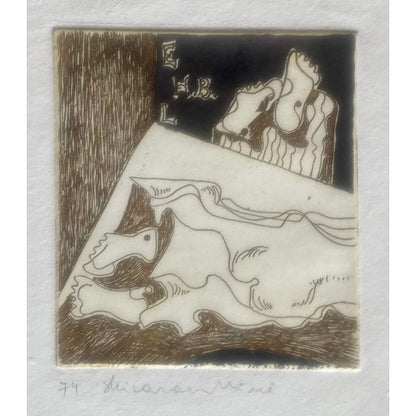 Saulė Kisarauskienė | Ex Libris Herber Blokland, 1974 | Etching, 5/8, 8,5x7,7 (23x21)