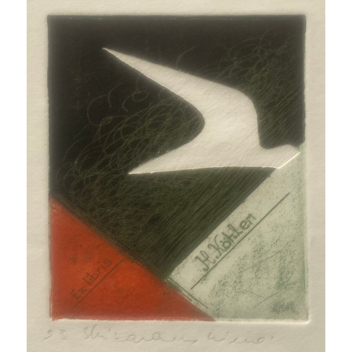 Saulė Kisarauskienė | Ex Libris H. Köhler, 1993 | Etching, 9/15, 9x7,5 (19x14)