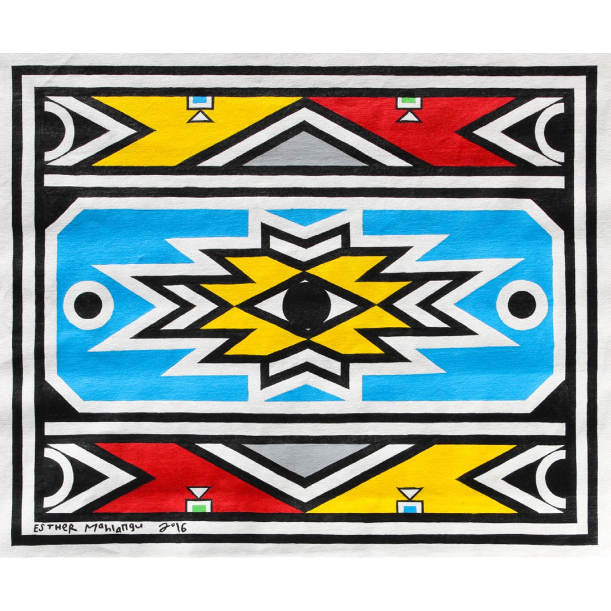 Esther Mahlangu (b. 1935, South Africa) – Ndebele Pattern, 2016