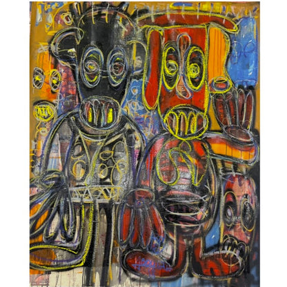 Aboudia (Ivory Coast) | REZERVUOTAS | Be pavadinimo, 2020 | Akrilas, mišri technika, drobė, 150x120