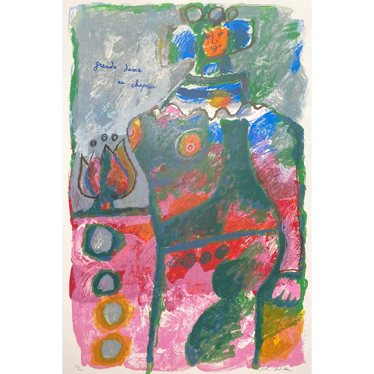 Theo Tobiasse | Great Lady with a Hat, a. 1980 | Lithograph, 91x60
