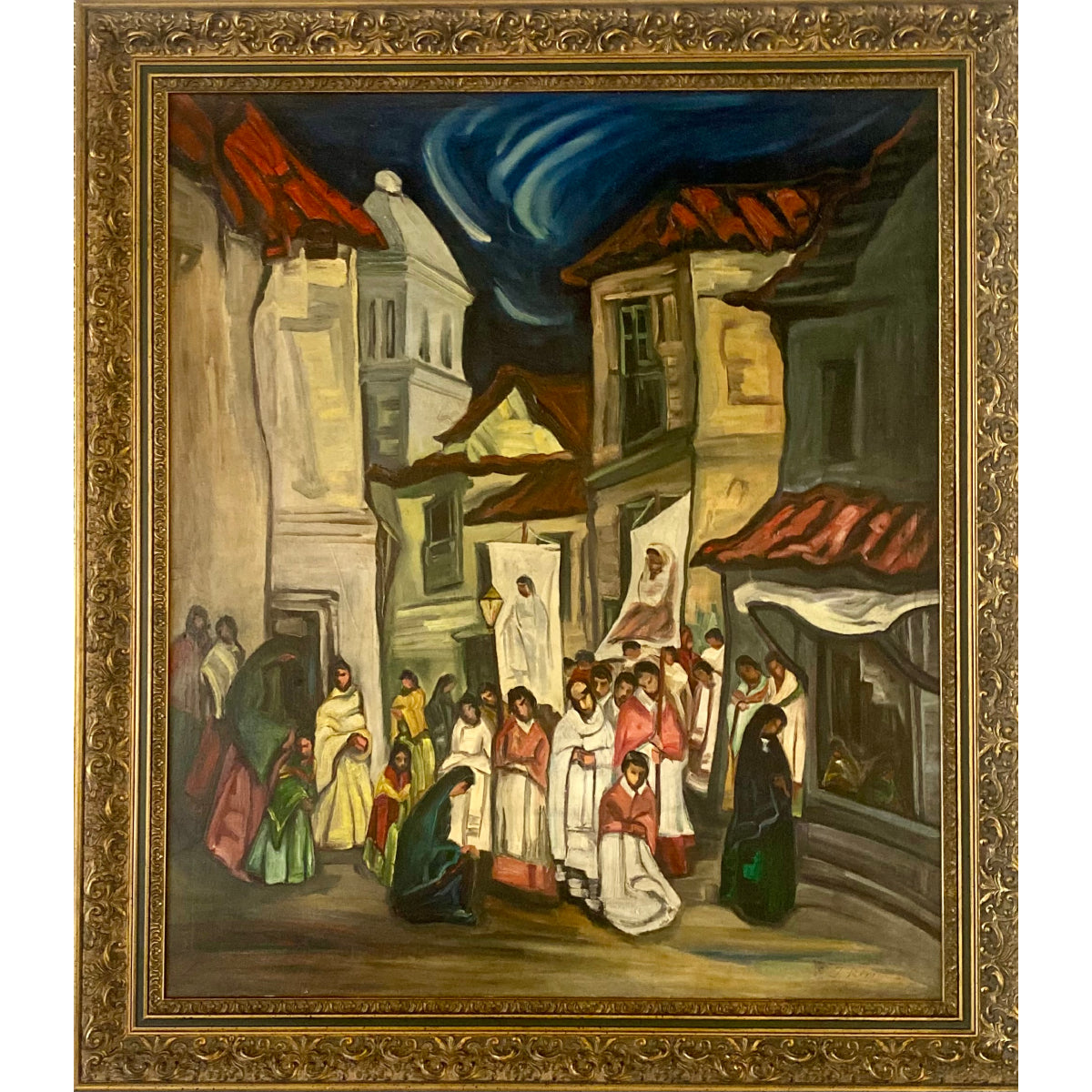 Jonas Rimša | Andean Miserere, a. 1955 | Oil on canvas, 105x89 (125x110)
