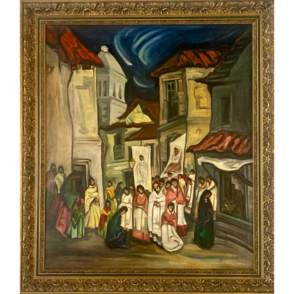 Jonas Rimša | Andean Miserere, a. 1955 | Oil on canvas, 105x89 (125x110)
