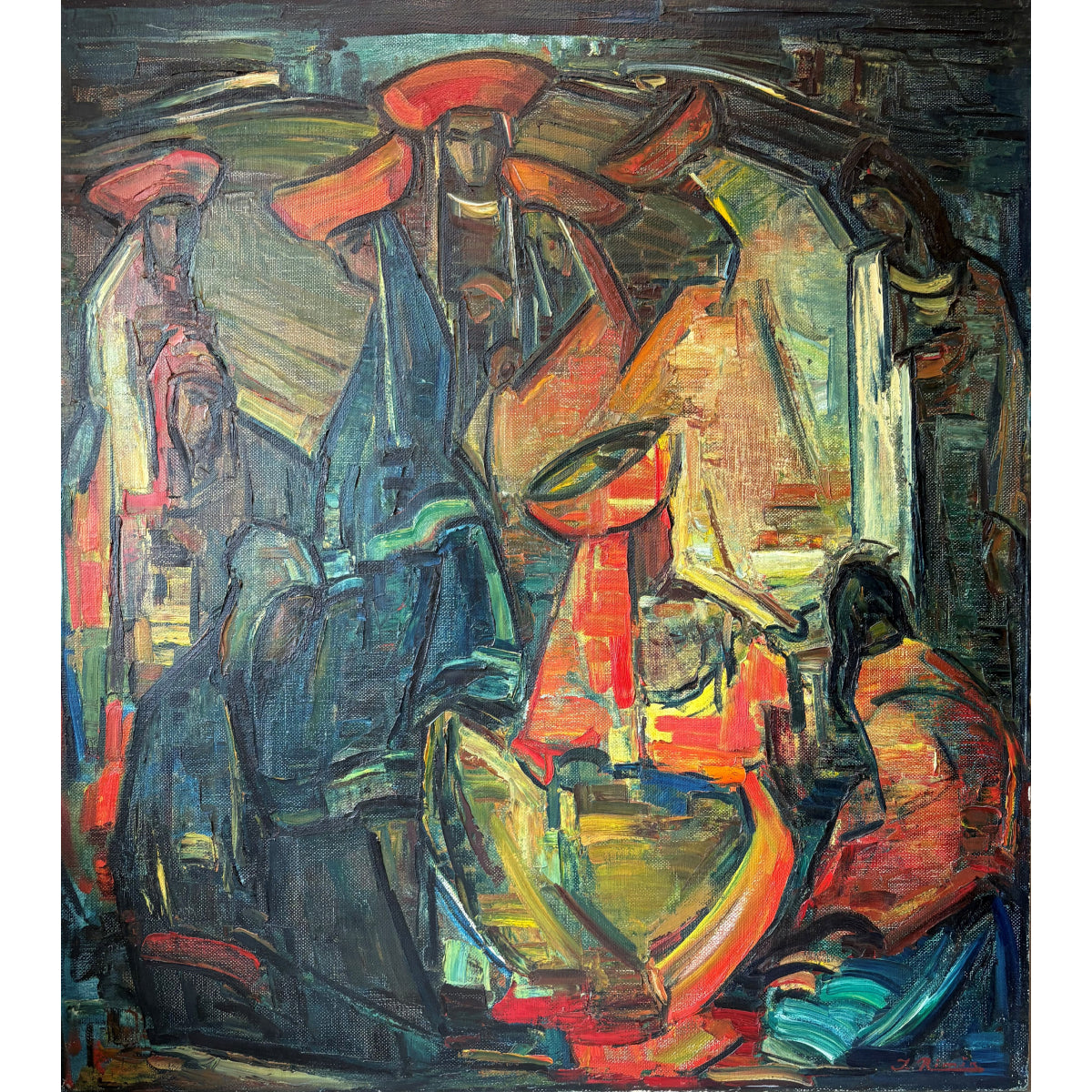 Jonas Rimša | Pachamamos šviesa | Aliejus, drobė, 94x84 (116,5x106,5)