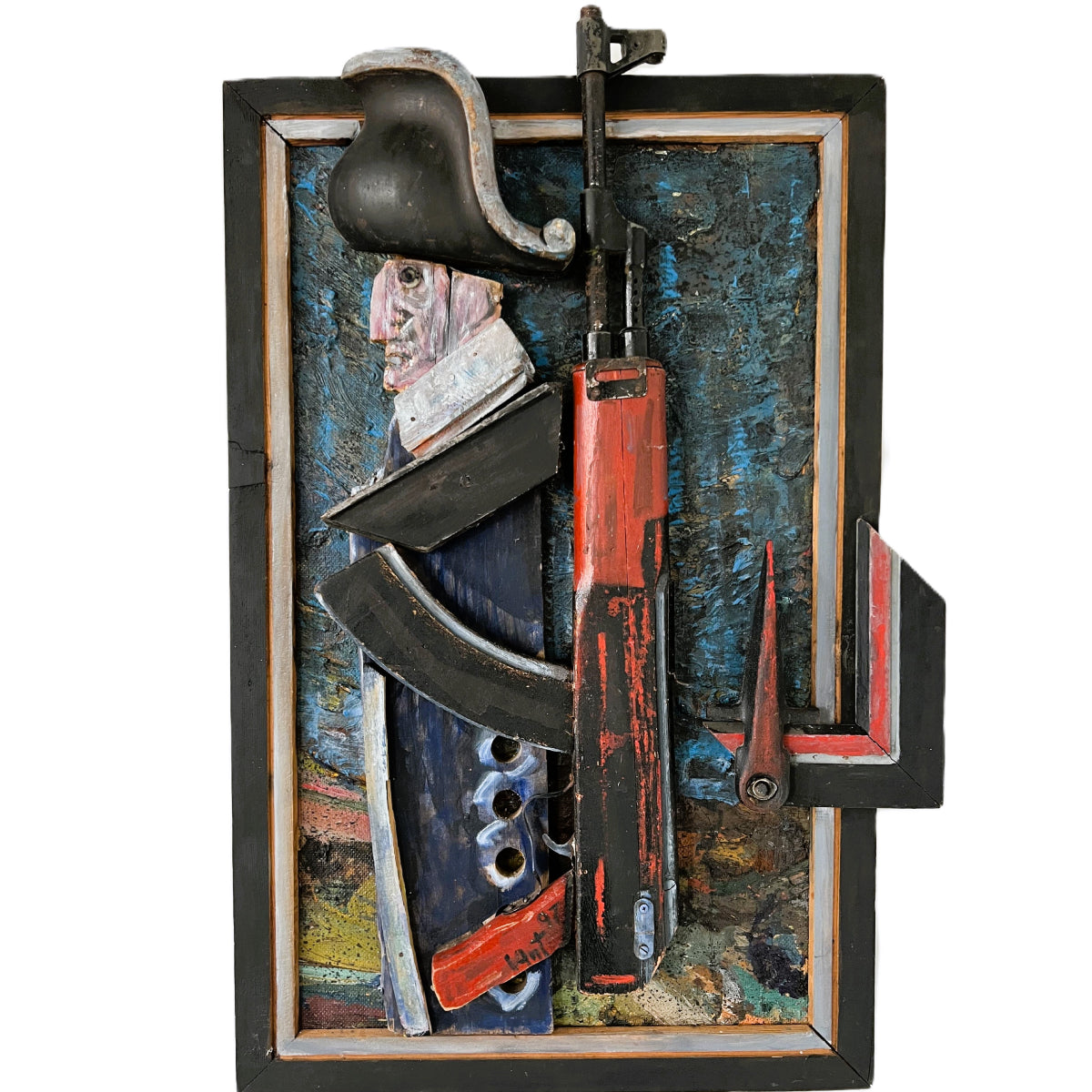 Valentinas Antanavičius | Napoleon and Kalashnikov, 1997 | Assemblage, 75x50