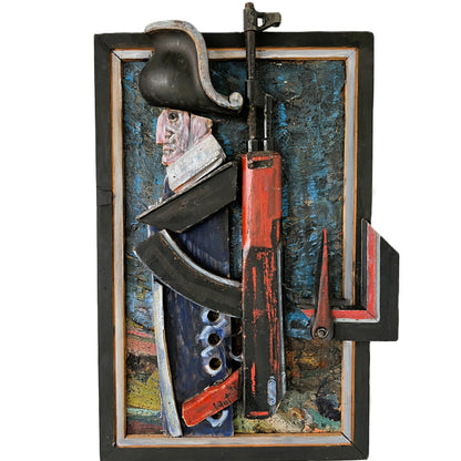 Valentinas Antanavičius | Napoleon and Kalashnikov, 1997 | Assemblage, 75x50