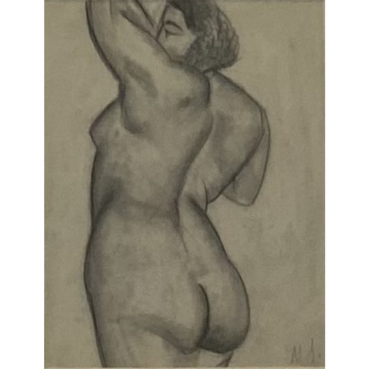 Stasys Ušinskas | Nude of a Woman, 1930s | Pencil, charcoal, paper, 20x16 (53x48)