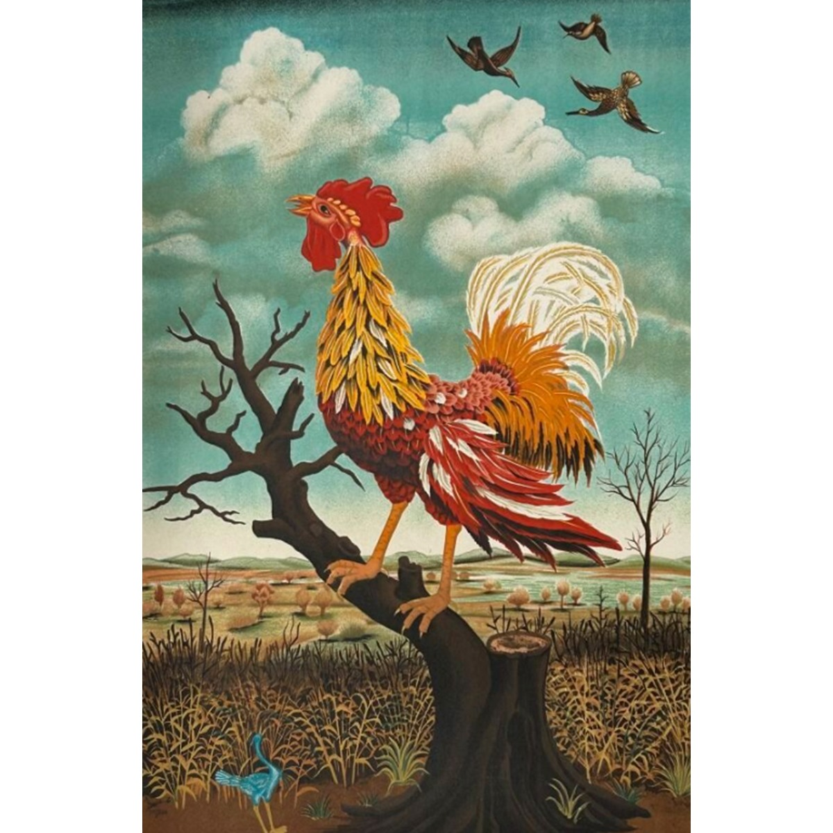 Ivan Generalič (Croatia) | Coq, 1968 | Lithograph, 62x41