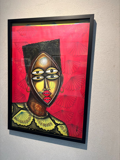 OBOU GBAIS (Dramblio Kaulo Krantas | Lady Dan 48, 2021 | Akrilas, popierius, 70x50 (73x53)