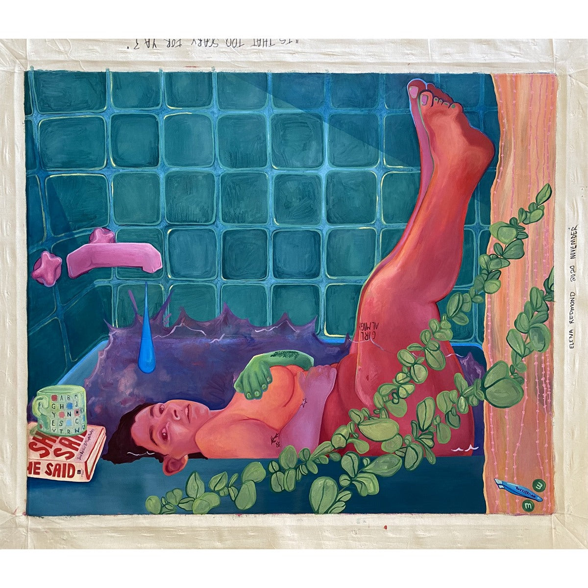 Elena Redmond (USA) | Is That Too Scary for Ya?, 2020 | Light molding paste, acrylic, and oil on canvas, 101x121