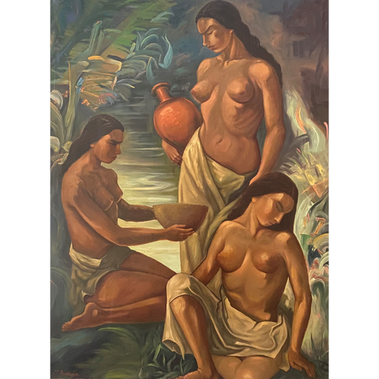 Jonas Rimša | Tropikų Malda, 1950-60 | Aliejus, drobė, 128x98 (145x115)