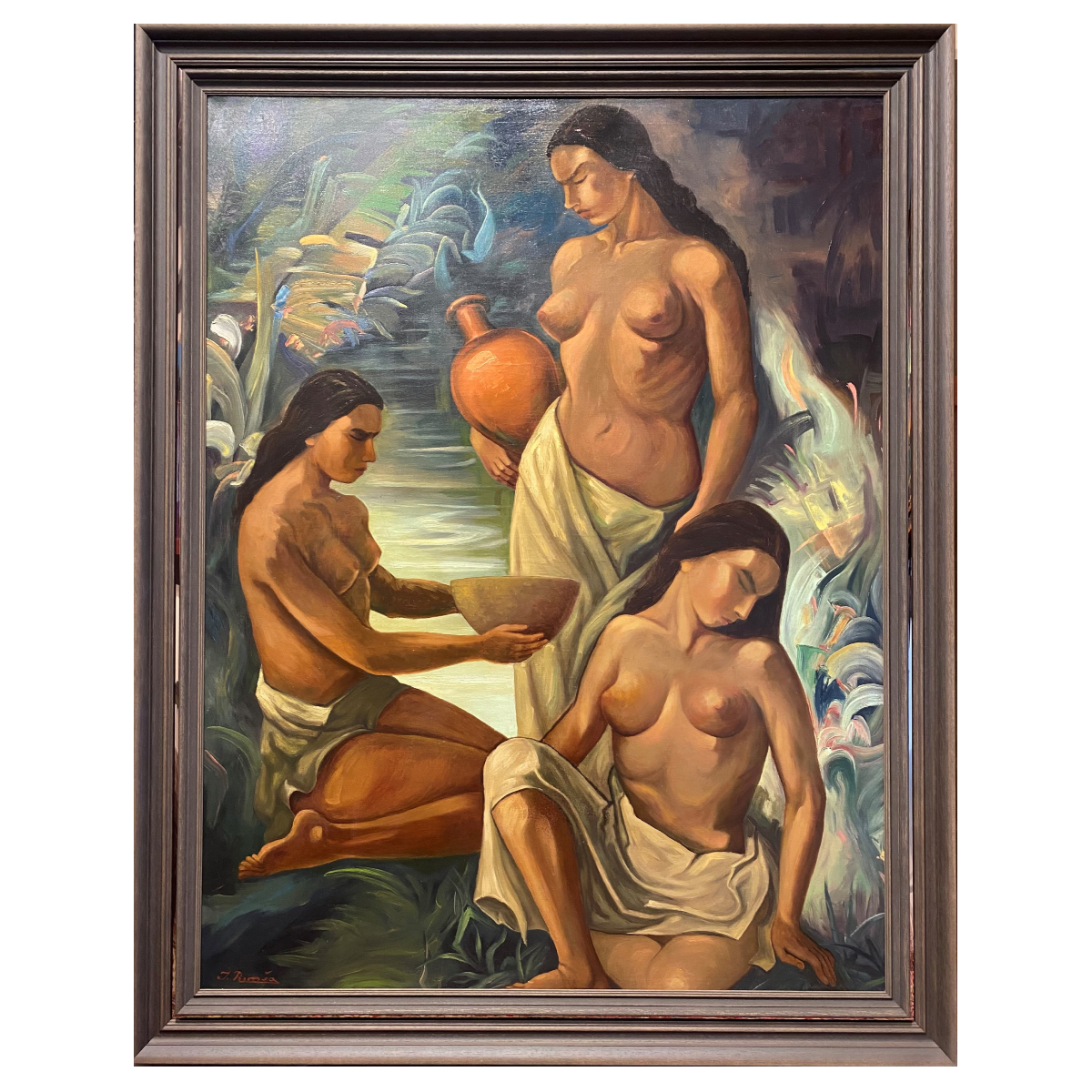 Jonas Rimša | Tropikų Malda, 1950-60 | Aliejus, drobė, 128x98 (145x115)