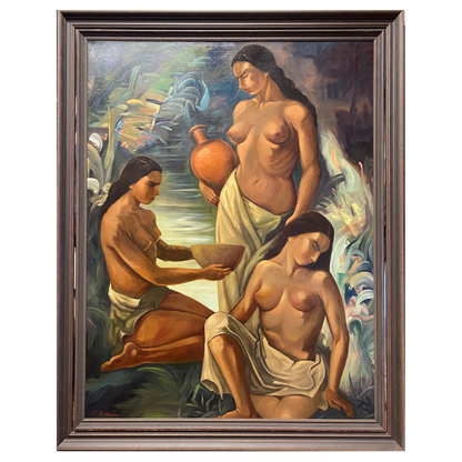 Jonas Rimša | Tropikų Malda, 1950-60 | Aliejus, drobė, 128x98 (145x115)